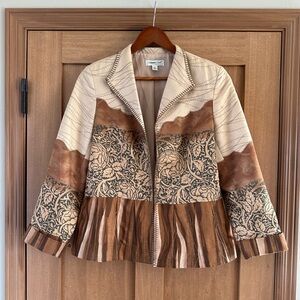 Coldwater Creek Brown Lined Blazer / Jacket size 12